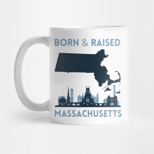 Born and raised Massachusetts Id rather be in Boston MA skyline state trip Mug